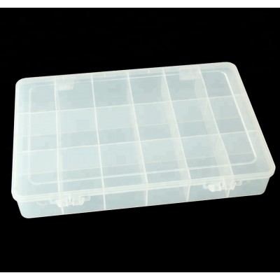 18 Compartment Clear Plastic Container Storage Box For Wire